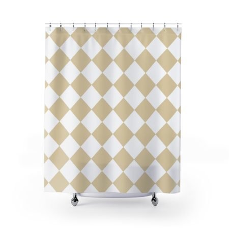 Elegant Gold Diamond Shower Curtain, Modern Bathroom Decor, Gift for New Home, Minimalist Design, Home Improvement, Wedding Registry