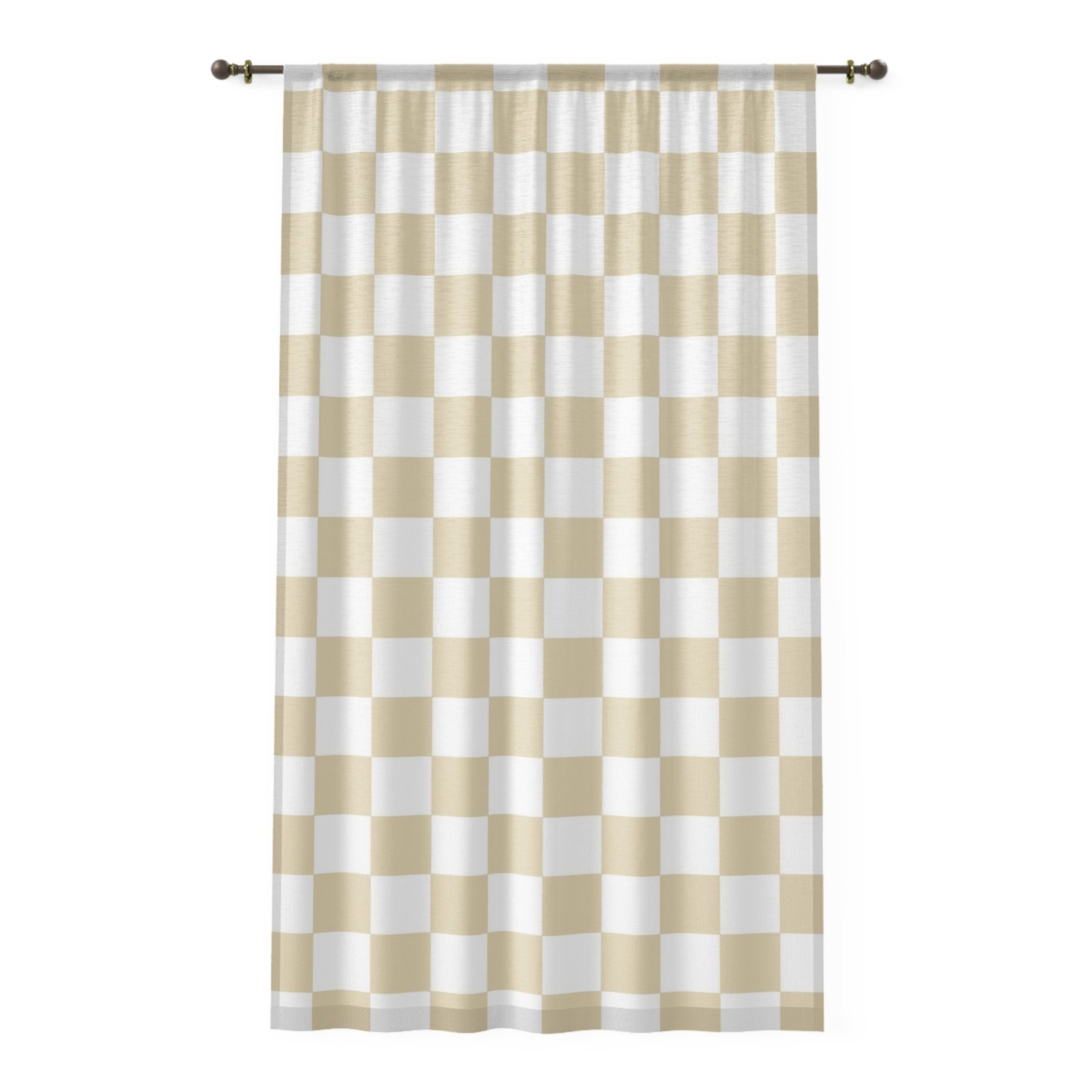 Chic Checkered Window Curtain, Elegant Home Decor, Light Filtering Drapes, Modern Interior Design, Living Room, Bedroom, Boho Style