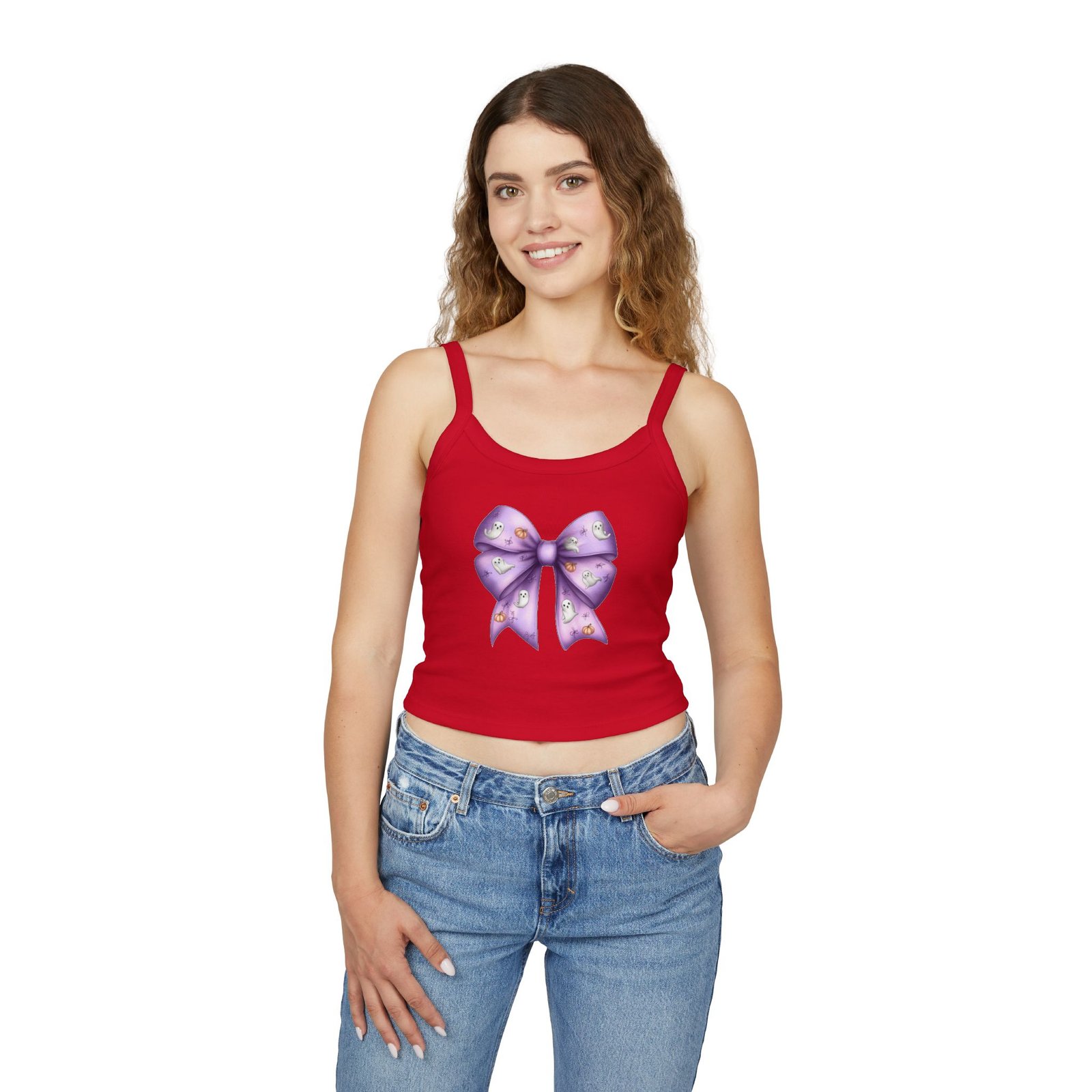 Cute Bow Design Women's Spaghetti Strap Tank Top, Summer Top, Gift for Her, Casual Wear, Festival Outfit, Women's Apparel - Image 7