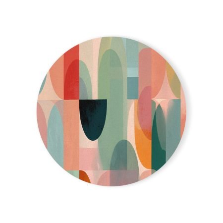 Colorful Abstract Cork Coaster Set, Modern Drink Coaster, Home Decor, Housewarming Gift, Unique Table Accessory, Eco-Friendly Coasters