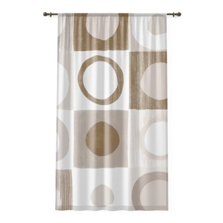 Modern Geometric Window Curtain, Boho Home Decor, Light Filtering Panels, Living Room Accent, Stylish Window Treatment