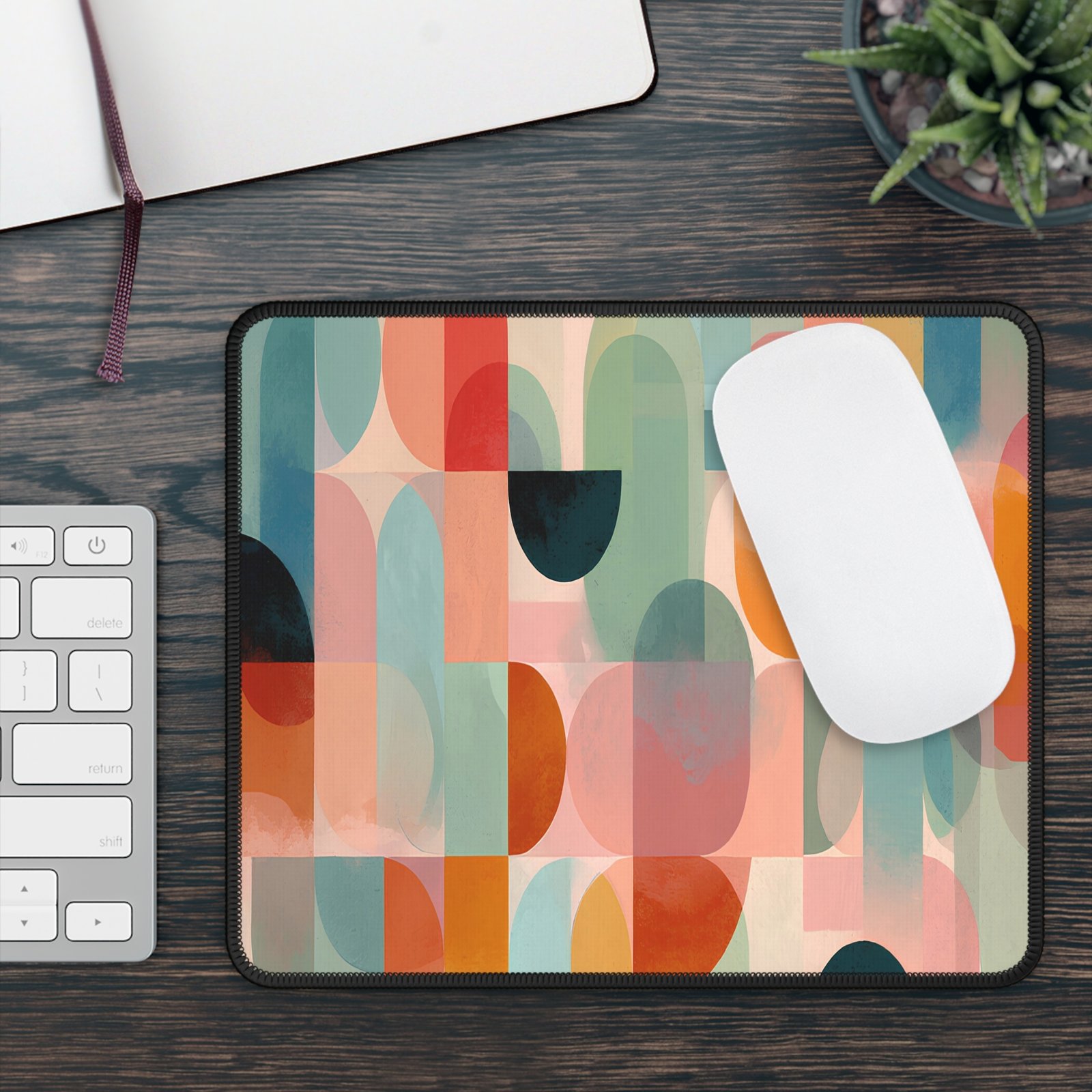 Colorful Geometric Gaming Mouse Pad - Perfect for Gamers, Office Decor, Desk Accessories, Vibrant Home Office, Unique Gaming Setup - Image 3