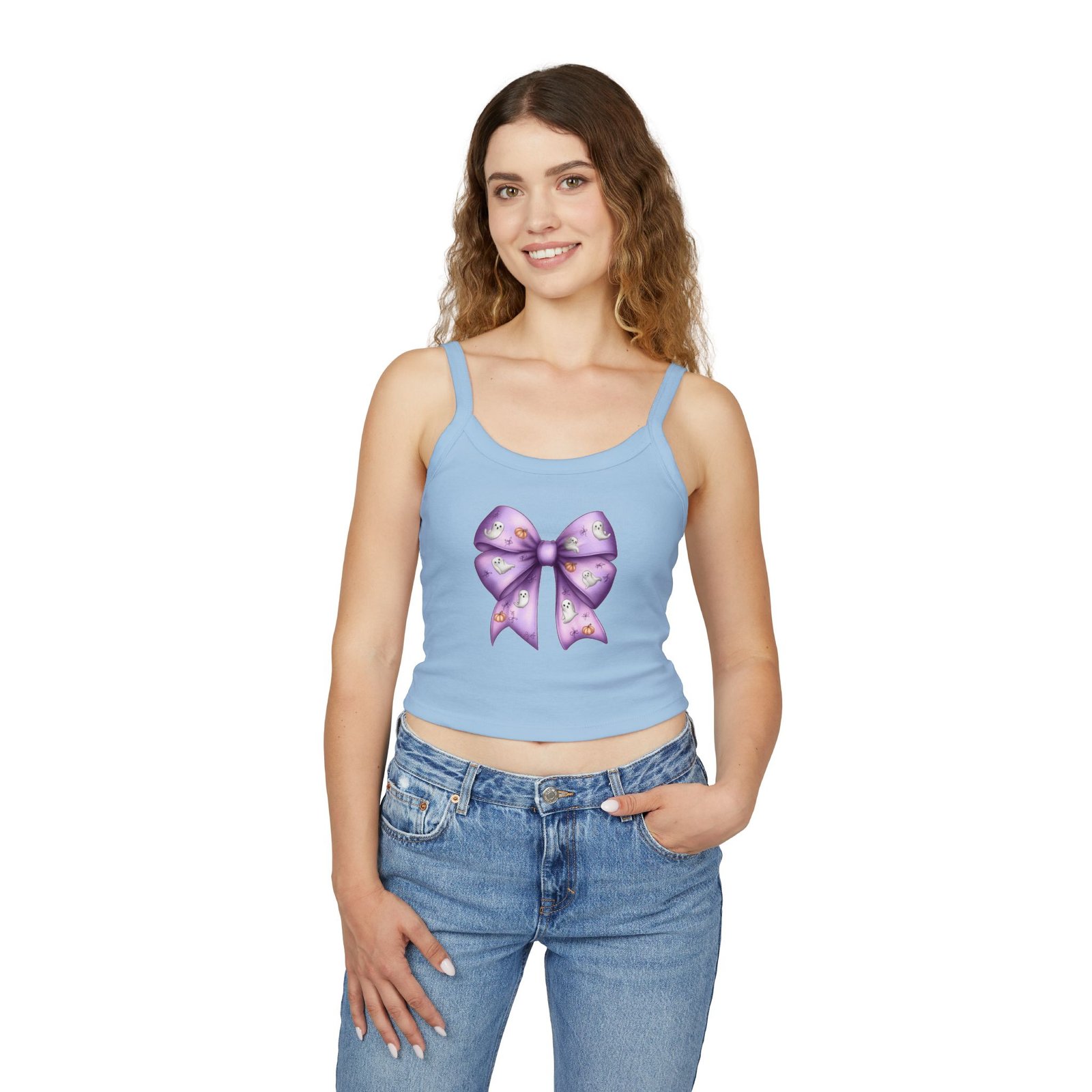 Cute Bow Design Women's Spaghetti Strap Tank Top, Summer Top, Gift for Her, Casual Wear, Festival Outfit, Women's Apparel - Image 3