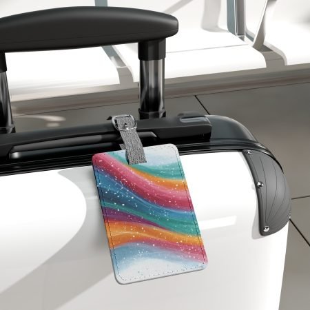Colorful Travel Luggage Tag, Rainbow Patterned ID Tag for Travelers, Vacation Essentials, Gift for Travel Lovers, Personalized Travel [...]