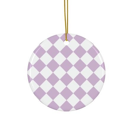 Charming Ceramic Ornaments - Double-Sided Plaid Decor for Home, Holiday, Gifts, Tree Ornaments, Parties, Celebrations