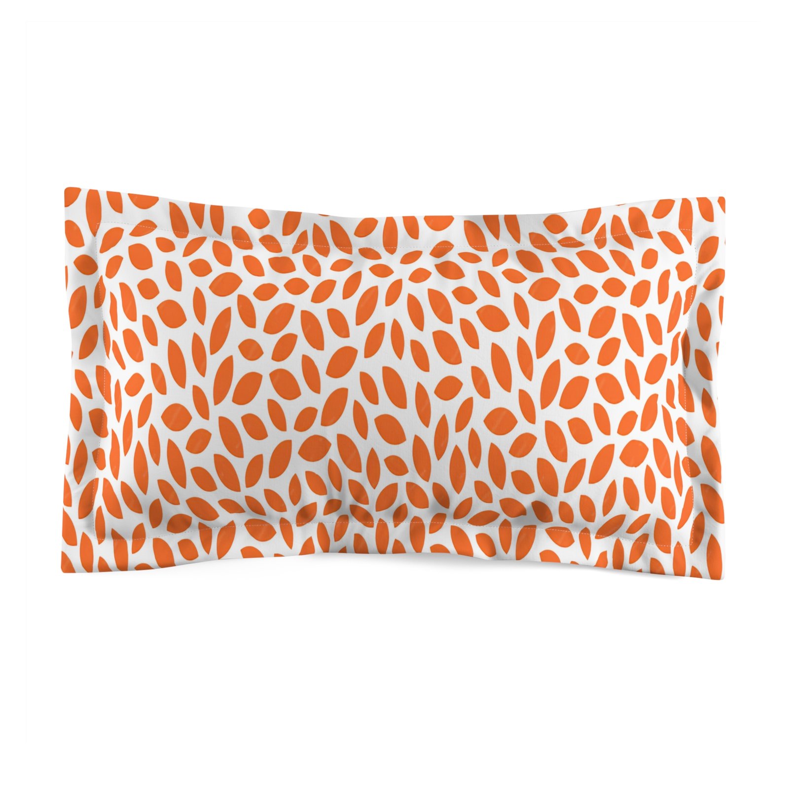 Vibrant Orange Leaf Pattern Microfiber Pillow Sham, Decorative Pillow Case, Bedroom Decor, Home Accents, Cozy Gift, Seasonal Bedding