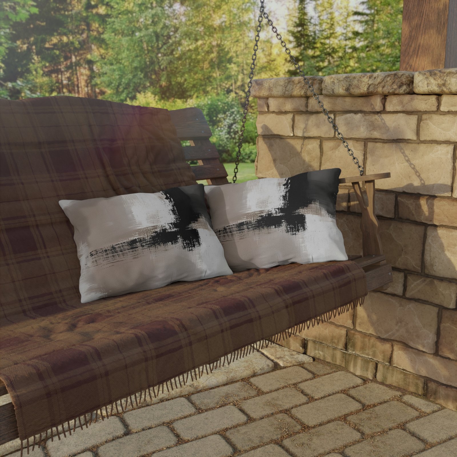 Stylish Outdoor Pillows in Abstract Design, Patio Decor, Modern Pillow Cases, Garden Cushions, Cozy Outdoor Living - Image 8