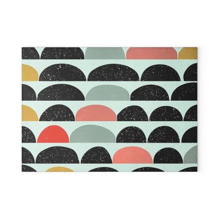 Modern Geometric Glass Cutting Board, Colorful Kitchen Decor, Unique Gift for Home Cooks, Housewarming, Weddings, Food Prep