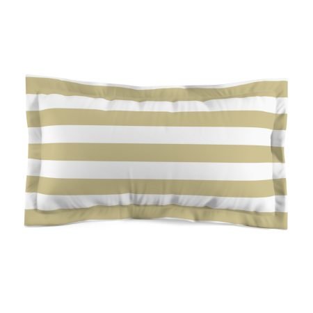Golden Striped Microfiber Pillow Sham, Cozy Bedroom Decor, Perfect for Gifts, Home Styling, Bed Accessories, Warm Atmosphere