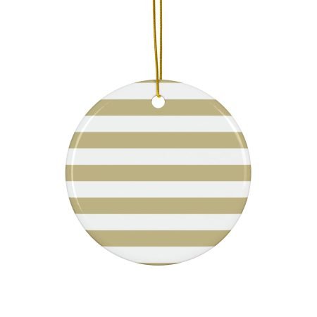 Elegant Ceramic Ornaments - Perfect for Holidays, Gift Giving, Home Decor - 2-Sided Print, Set of 1, 3, 5, or 10 - Striped Design
