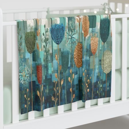 Floral Baby Swaddle Blanket | Soft Newborn Wrap for Baby Shower, Nursery Decor, Gift for New Parents, Floral Design