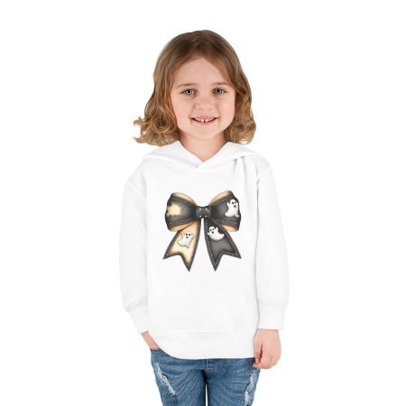 Cute Ghost Bow Toddler Hoodie, Halloween Kids Sweatshirt, Fleece Pullover, Cozy Toddler Outfit, Toddler Ghost Costume