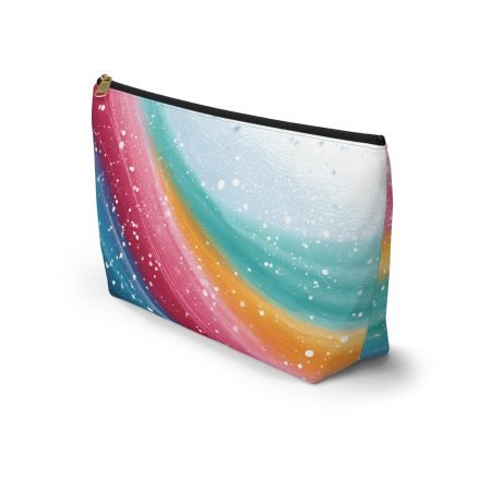 Colorful Wave Accessory Pouch, Ocean-Inspired Makeup Bag, Travel Organizer, Gift for Her, Customizable Clutch, Rainbow Pattern Pouch