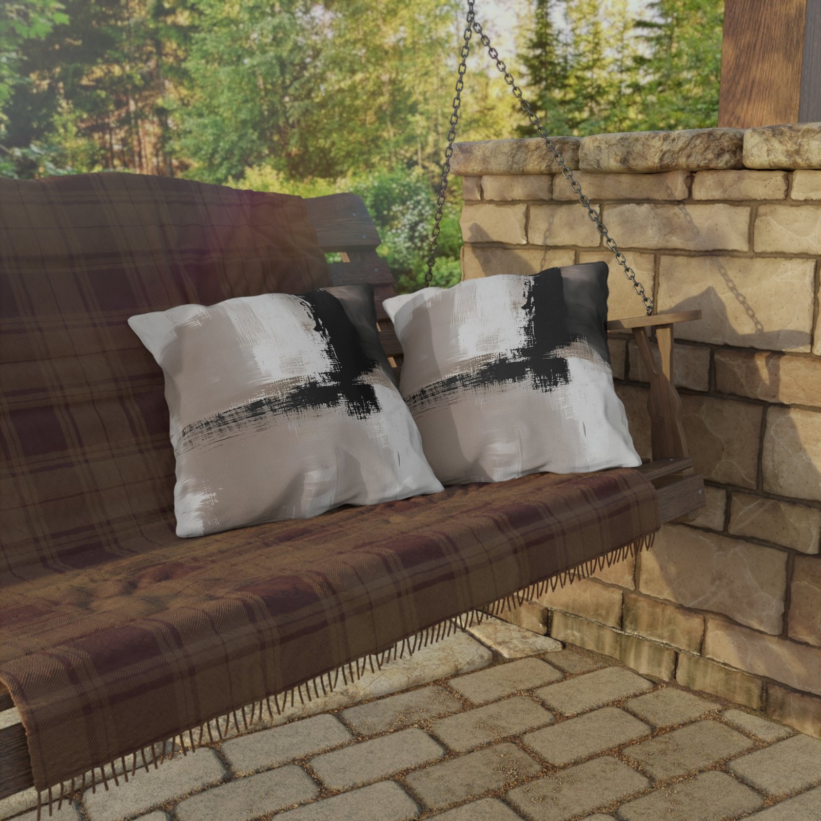 Stylish Outdoor Pillows in Abstract Design, Patio Decor, Modern Pillow Cases, Garden Cushions, Cozy Outdoor Living - Image 12