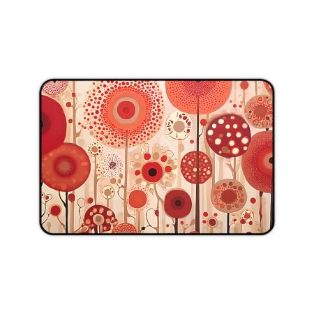 Bohemian Floral Desk Mat, Vibrant Office Decor, Flower Print Mouse Pad, Unique Gift for Home Office, Studio Accessory