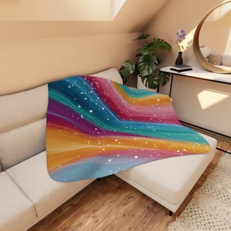 Colorful Sherpa Blanket | Cozy Throw Blanket for Home, Soft Blanket for Couch, Vibrant Gift for Holidays, Warm Blanket for Relaxation