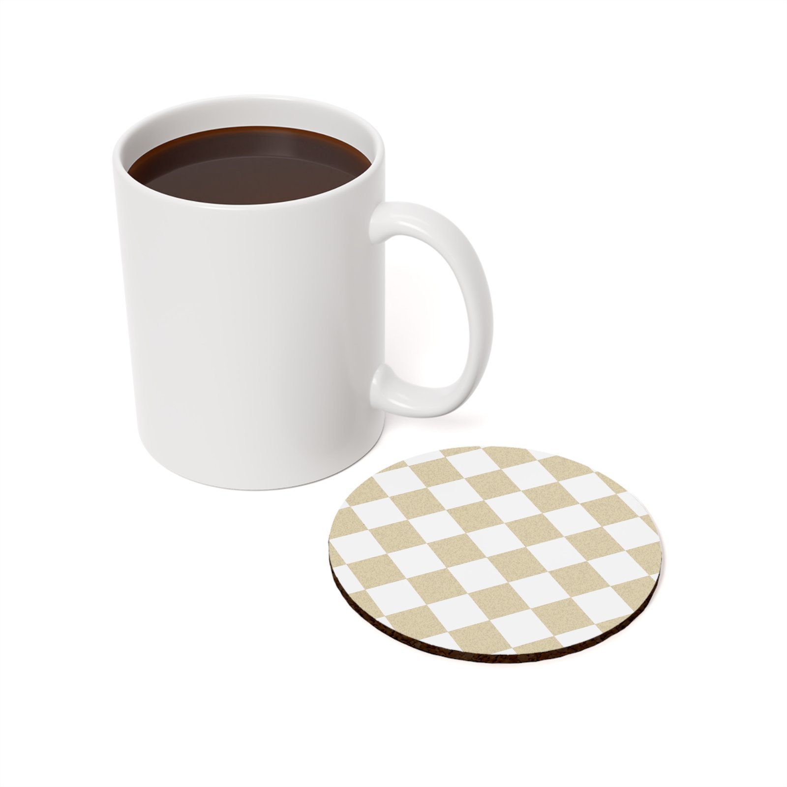 Chic Checkered Cork Back Coaster | Modern Home Decor, Table Accessories, Gift Idea, Kitchen Essentials, Coaster Set - Image 3