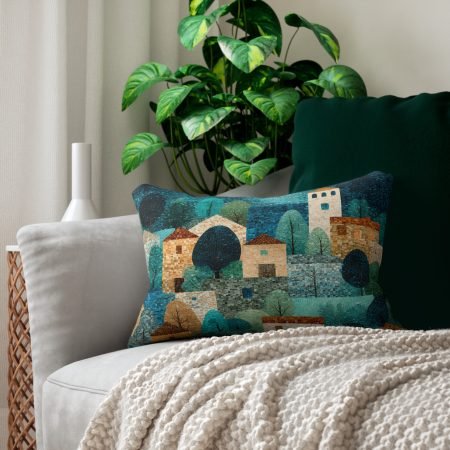 Cozy Landscape Lumbar Pillow, Decorative Throw Pillow for Home Decor, Accent Pillow for Couch, Unique Gift Idea, Cozy Living Room Decor