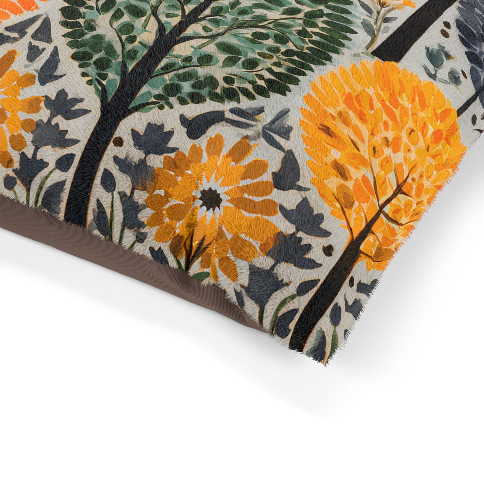 Cozy Nature Print Pet Bed | Autumn-Inspired Dog/Cat Bed, Soft Warm Pet Cushion, Wildlife Decor, Ideal for Pet Lovers - Image 3