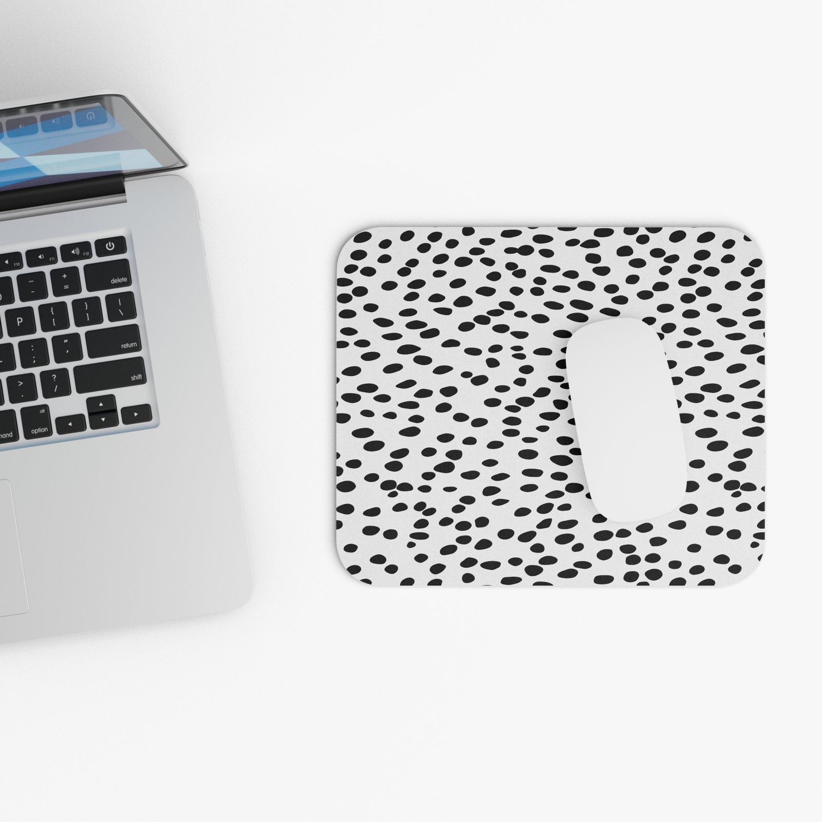 Chic Dotted Mouse Pad, Polka Dot Desk Accessory, Modern Office Decor, Gift for Remote Workers, Unique Computer Mat