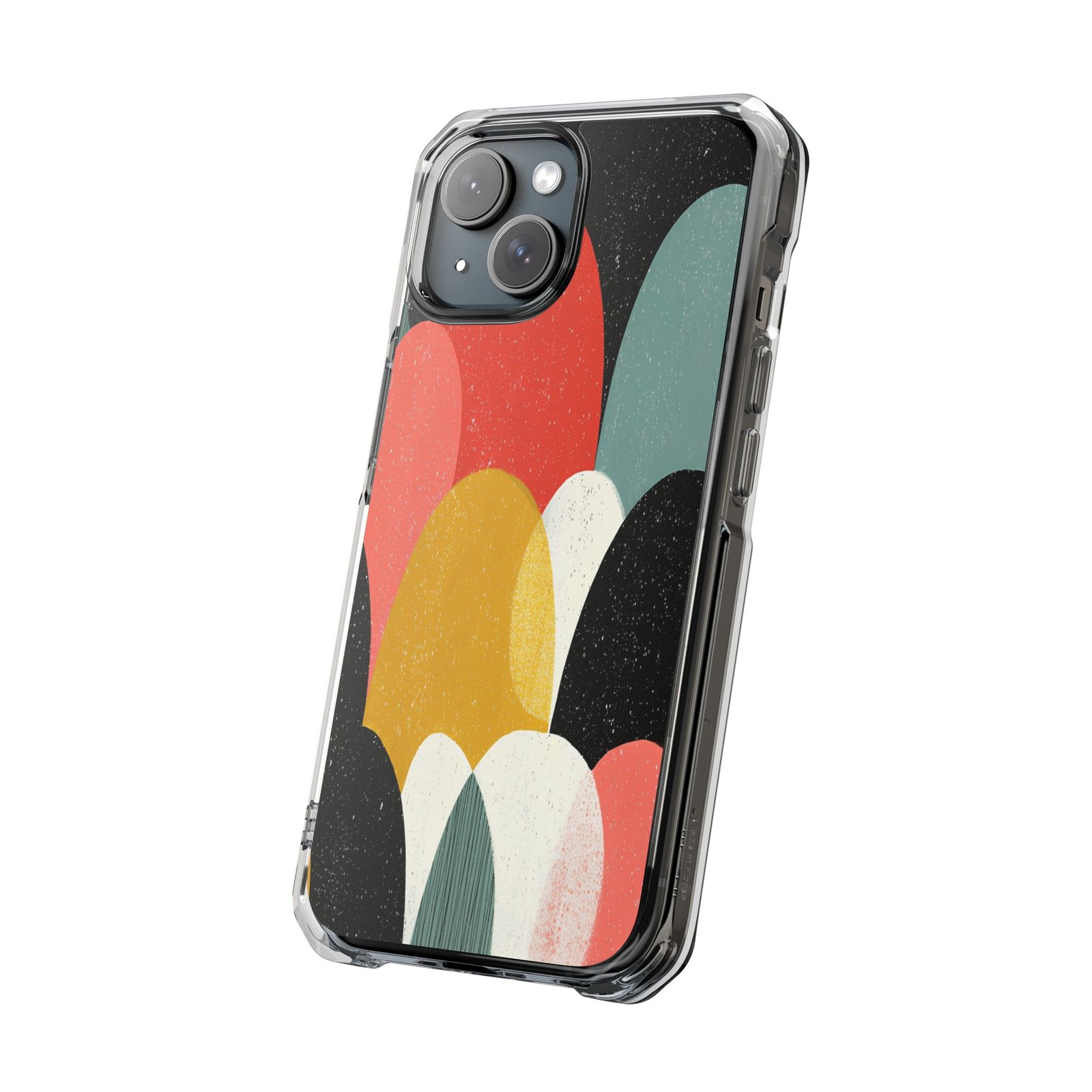 Stylish Phone Case with Vibrant Abstract Design, Clear Magnetic Impact Case, Cell Phone Cover, Unique Gift Idea, Modern Accessories - Image 2