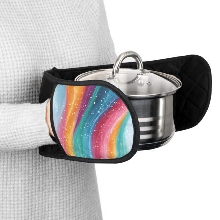 Colorful Rainbows Oven Mitts, Kitchen Gift, Cooking Accessories, Holiday Essentials, Home Decor