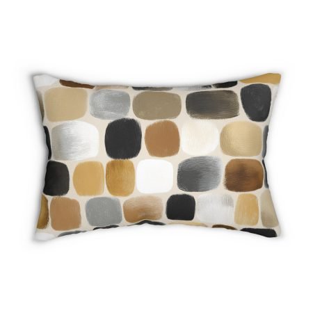 Chic Abstract Lumbar Pillow, Decorative Cushion, Cozy Home Decor, Modern Throw Pillow, Gift for Home, Boho Accent Pillow, Sofa Accessory