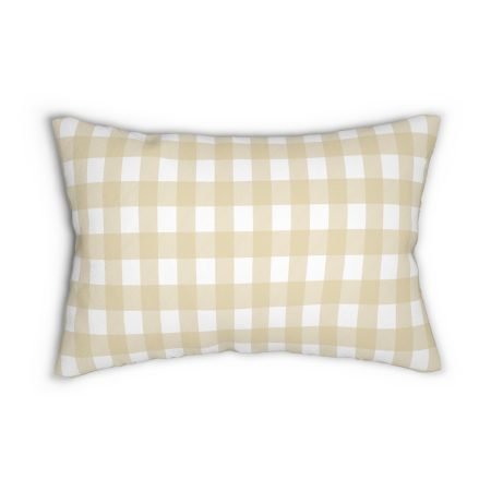 Cozy Gingham Lumbar Pillow | Farmhouse Decor , Decorative Cushion, Chic Home Accent, Sofa Pillow, Gift for Farmhouse Lovers