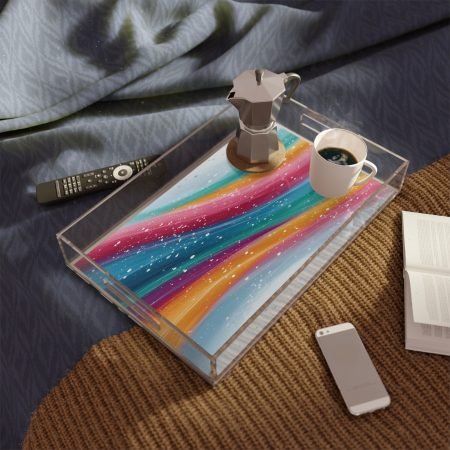 Colorful Acrylic Serving Tray - Versatile Decor, Gift for Entertaining, Kitchen, Parties, Home Decor, Summer Gatherings