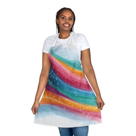 Colorful Abstract Apron for Cooking & Baking, Unique Gift for Chefs, Kitchen Decor, Art Lovers, 5-Color Straps, Joyful Vibe