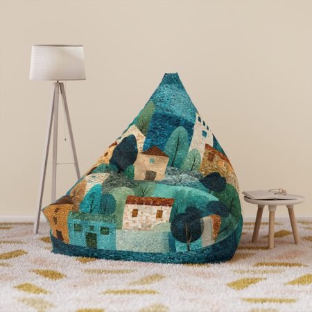 Artistic Bean Bag Chair Cover, Cozy Furniture, Modern Living Room Decor, Kids Room Accessory, Bohemian Home Decoration