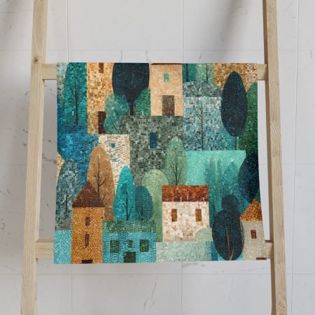 Whimsical Village Hand Towel, Cozy Kitchen Decor, Vibrant Bathroom Accessory, Perfect Gift for Housewarming, Spring and Summer Vibes, [...]