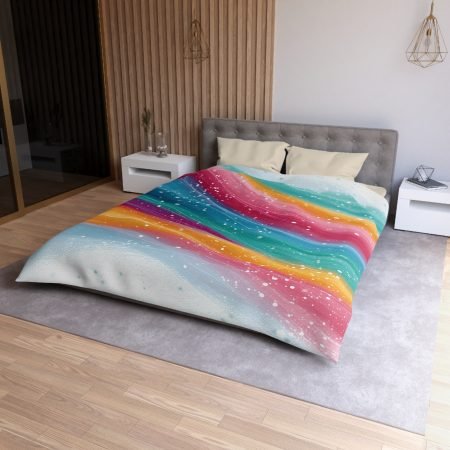 Colorful Microfiber Duvet Cover for Cozy Bedrooms, Vibrant Bedding, Bohemian Home Decor, Gift for Her, Wedding Present