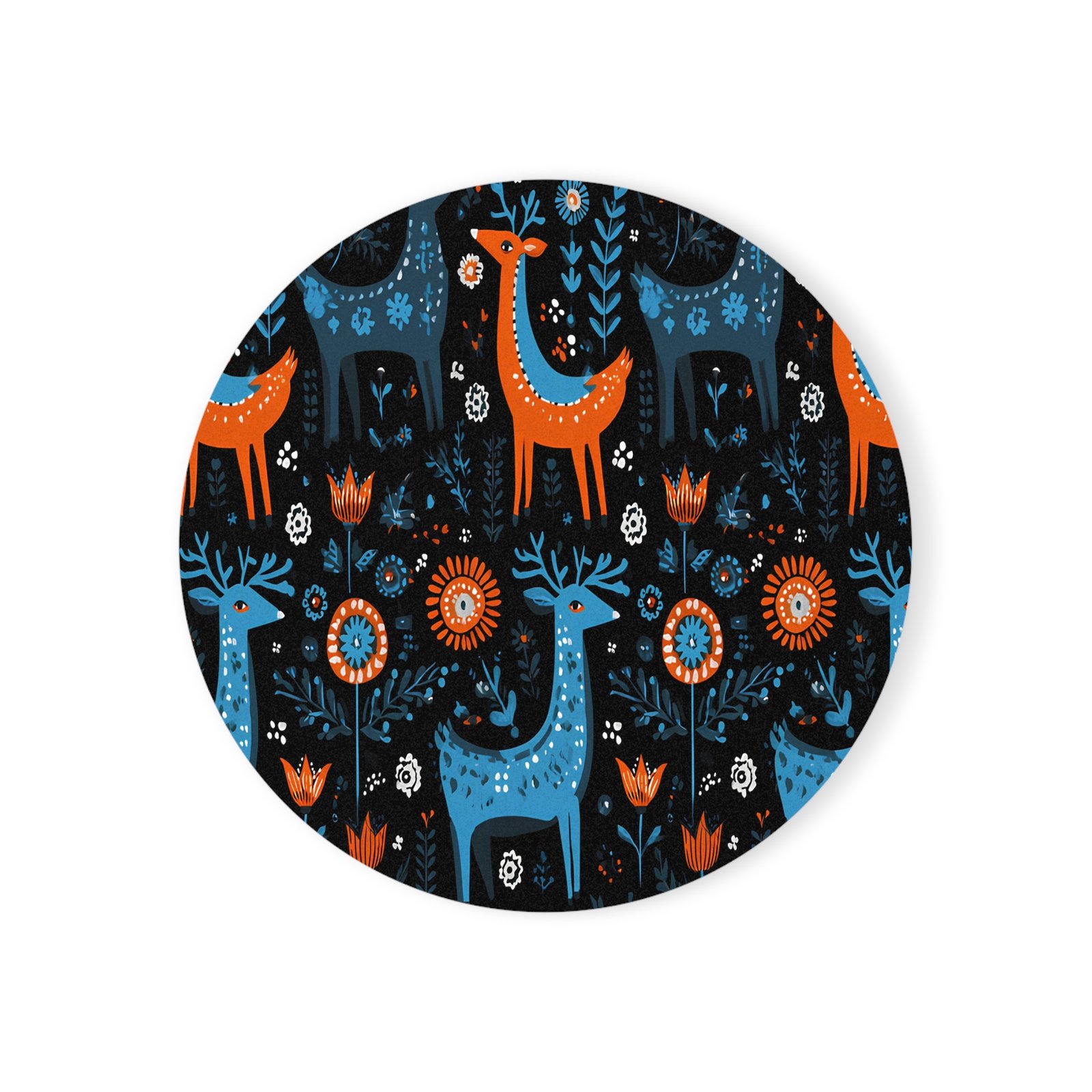 Colorful Deer Cork Back Coaster, Nature-inspired Home Decor, Unique Gift for Nature Lovers, Rustic Tableware, Holiday Coasters - Image 2