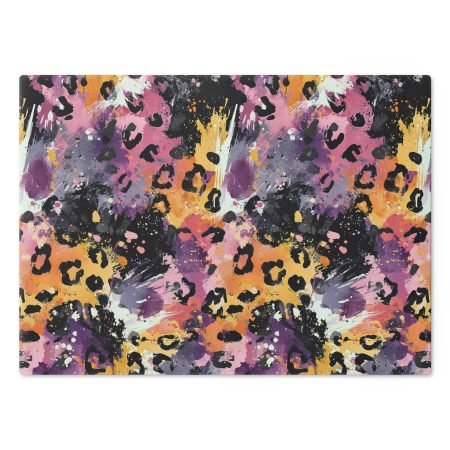 Colorful Leopard Print Cutting Board, Kitchen Decor, Gift for Chefs, Housewarming Present, Colorful Kitchen Accessory