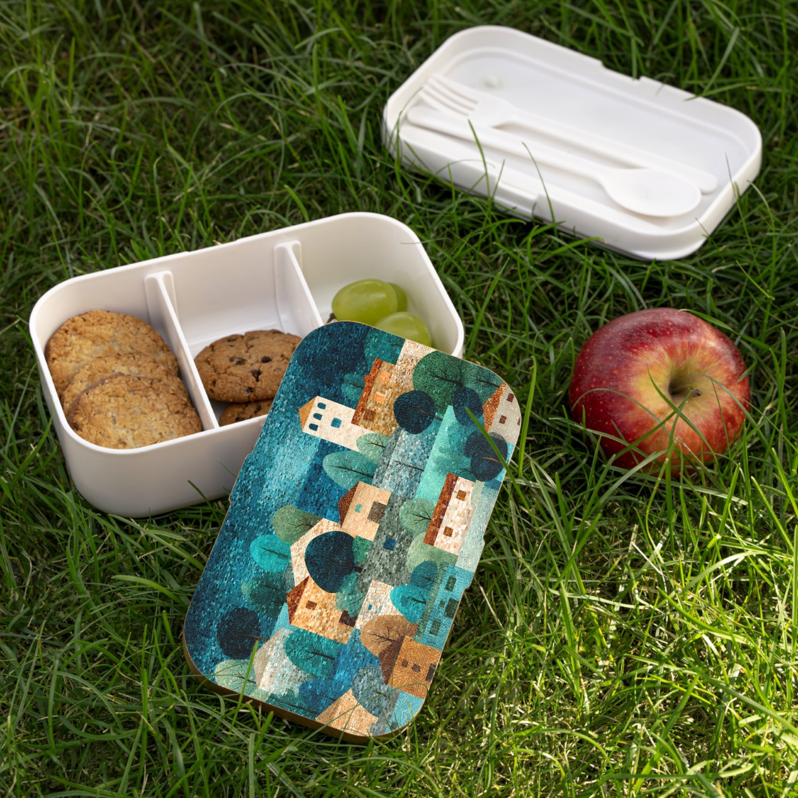 Artistic Bento Lunch Box - Eco-Friendly Container for Kids & Adults, Perfect for School, Work, Picnic, Travel, Gift Idea