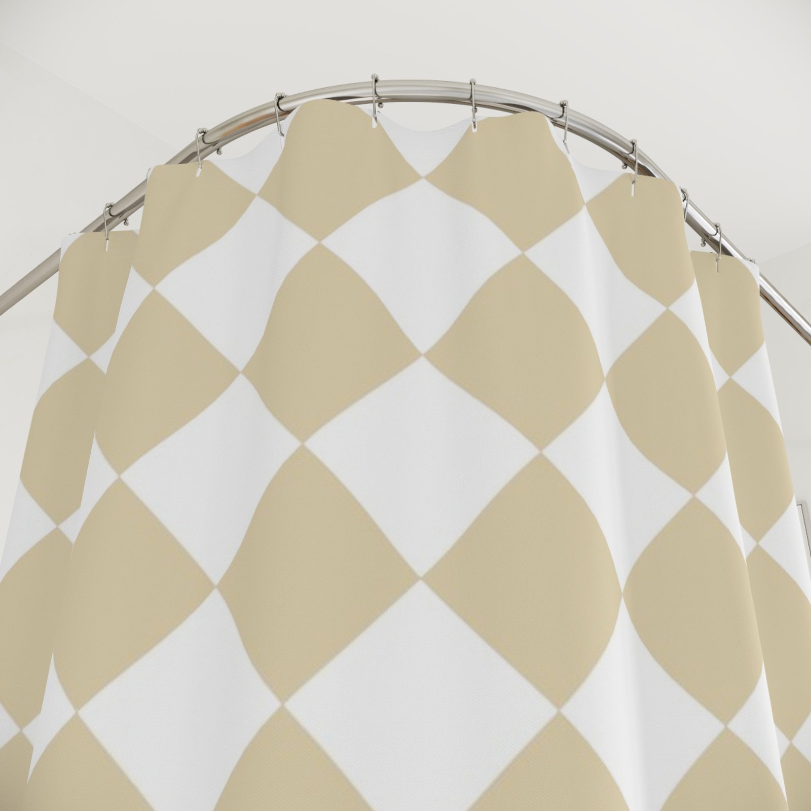 Elegant Gold Diamond Shower Curtain, Modern Bathroom Decor, Gift for New Home, Minimalist Design, Home Improvement, Wedding Registry - Image 2