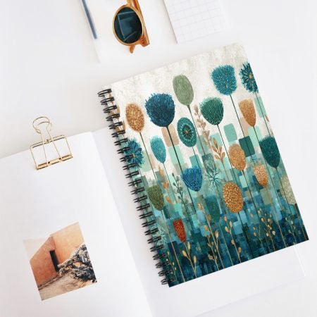 Floral Spiral Notebook - Ruled Lines, Beautiful Journal for Note-Taking, Gift for Students, Artistic Planner, Gardening Lover's Diary