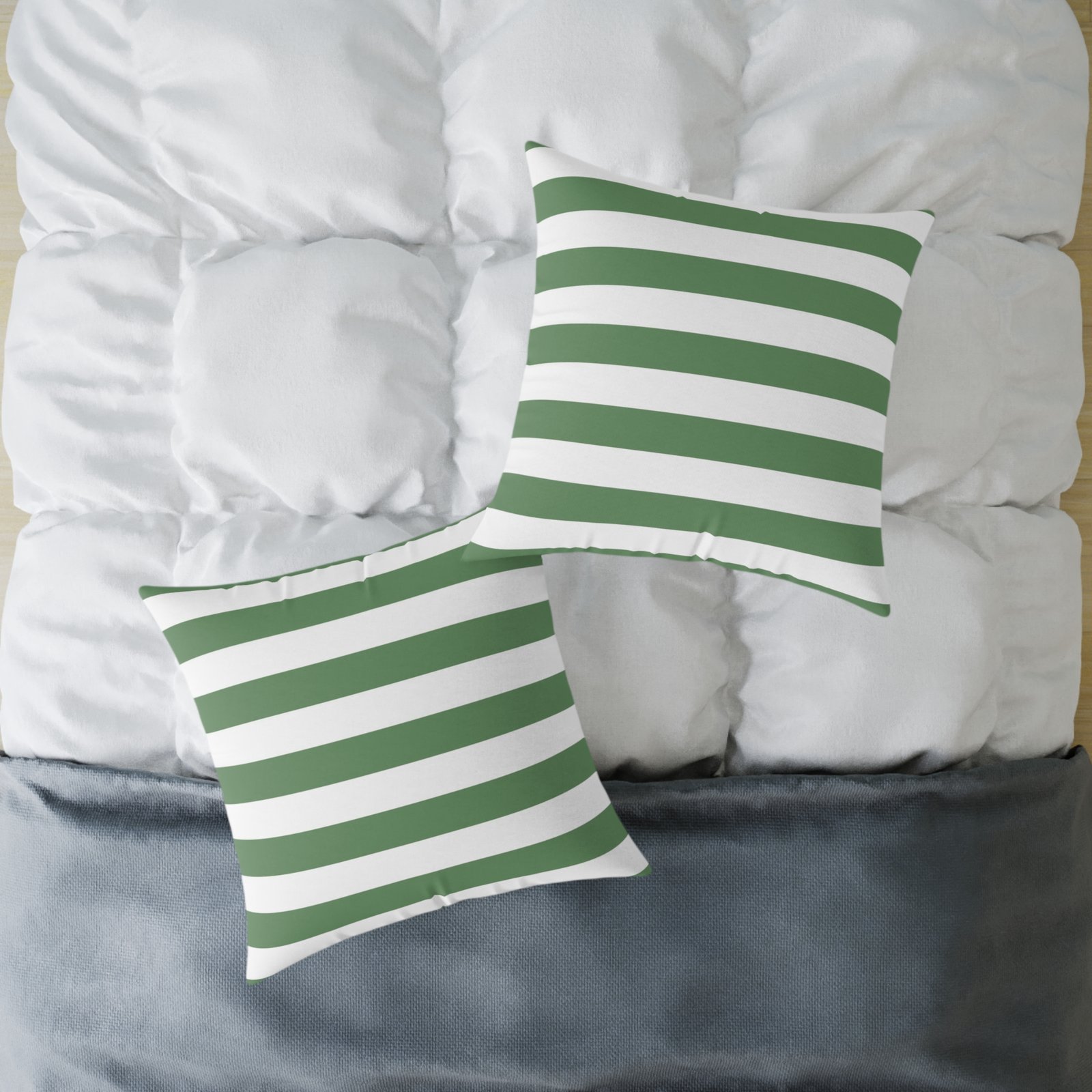 Green Striped Square Pillow, Modern Home Decor, Cozy Throw Pillow, Bedroom Accent Cushion, Gift for Housewarming, Chic Pillow Cover - Image 16