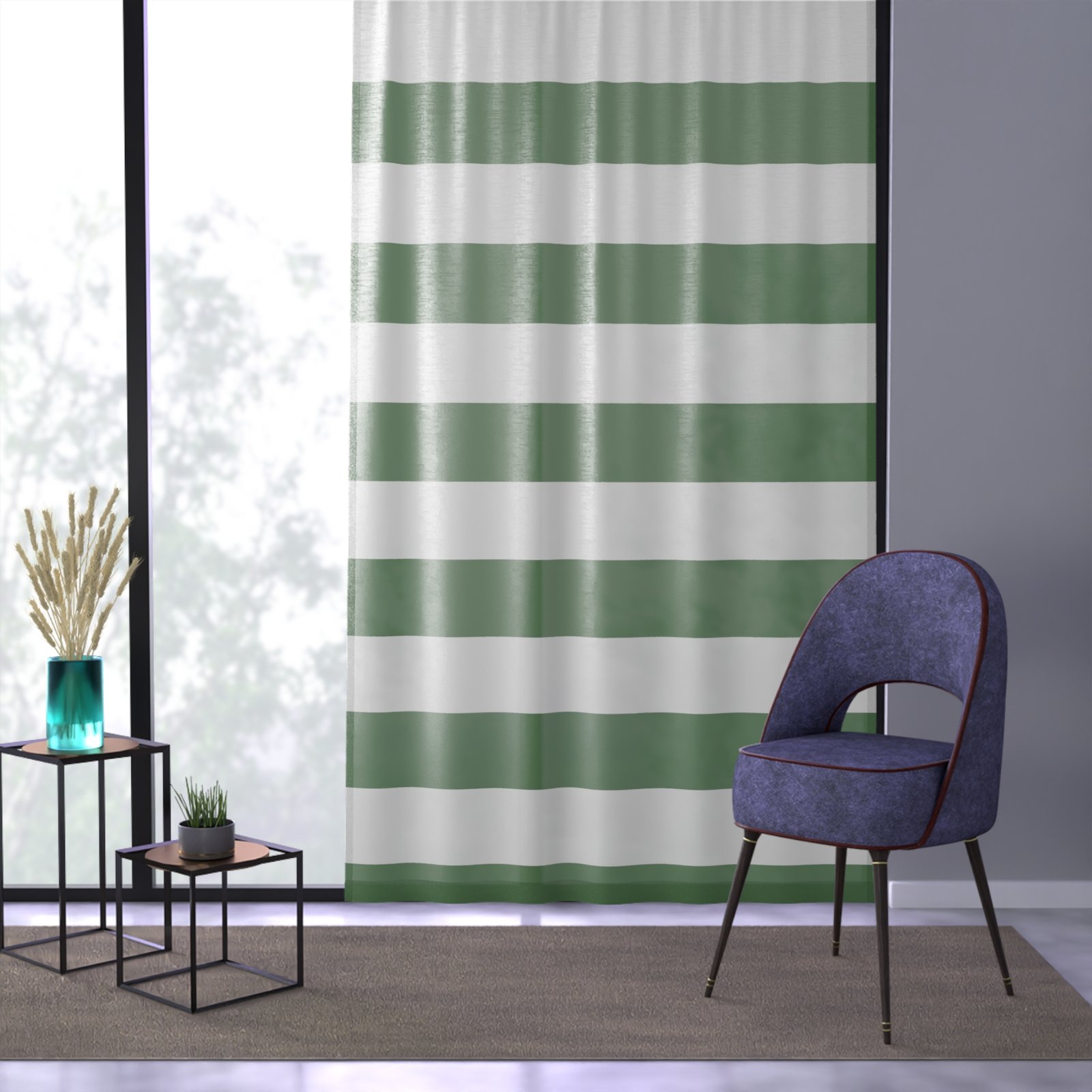 Elegant Striped Window Curtain | Home Decor, Light Filtering, Modern Design, Living Room, Bedroom, Holiday Gift - Image 3