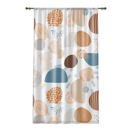 Modern Abstract Window Curtain, Bohemian Home Decor, Light Filtering Drapes, Living Room Accents, Nursery Window Treatment, Home Design