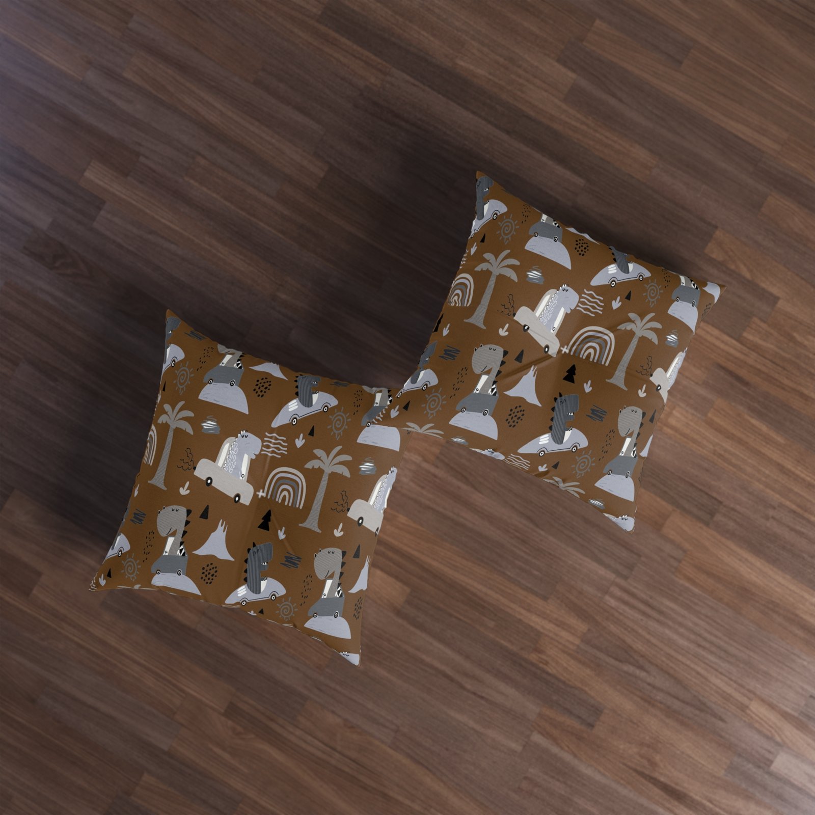 Cute Animal Print Tufted Floor Pillow for Kids, Playroom Decor, Nursery Accent, Safari Style Throw Pillow, Unique Bedroom Gift - Image 2