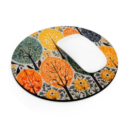 Colorful Tree Design Mouse Pad, Eco-Friendly Office Decor, Gift for Nature Lovers, Computer Accessory, Work Station Decor