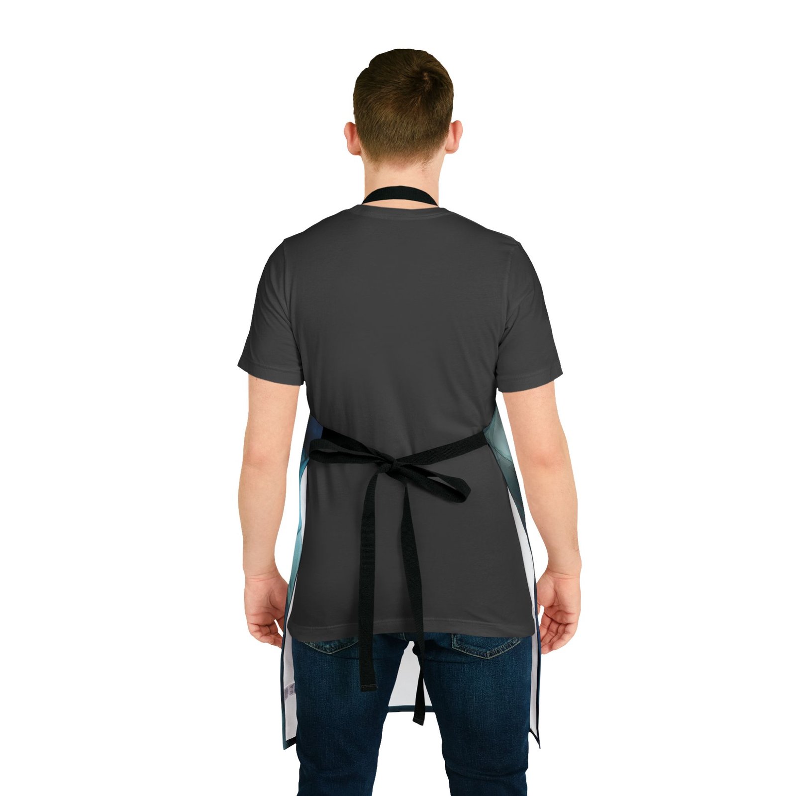 Stylish Artisan Apron, Aqua Marble Design, Unique Kitchen Gift, Culinary Fun, Home Cooking, Art Decor - Image 3