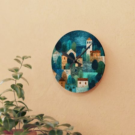 Artistic Acrylic Wall Clock, Colorful Home Decor, Unique Gift, Kitchen Wall Art, Modern Timepiece