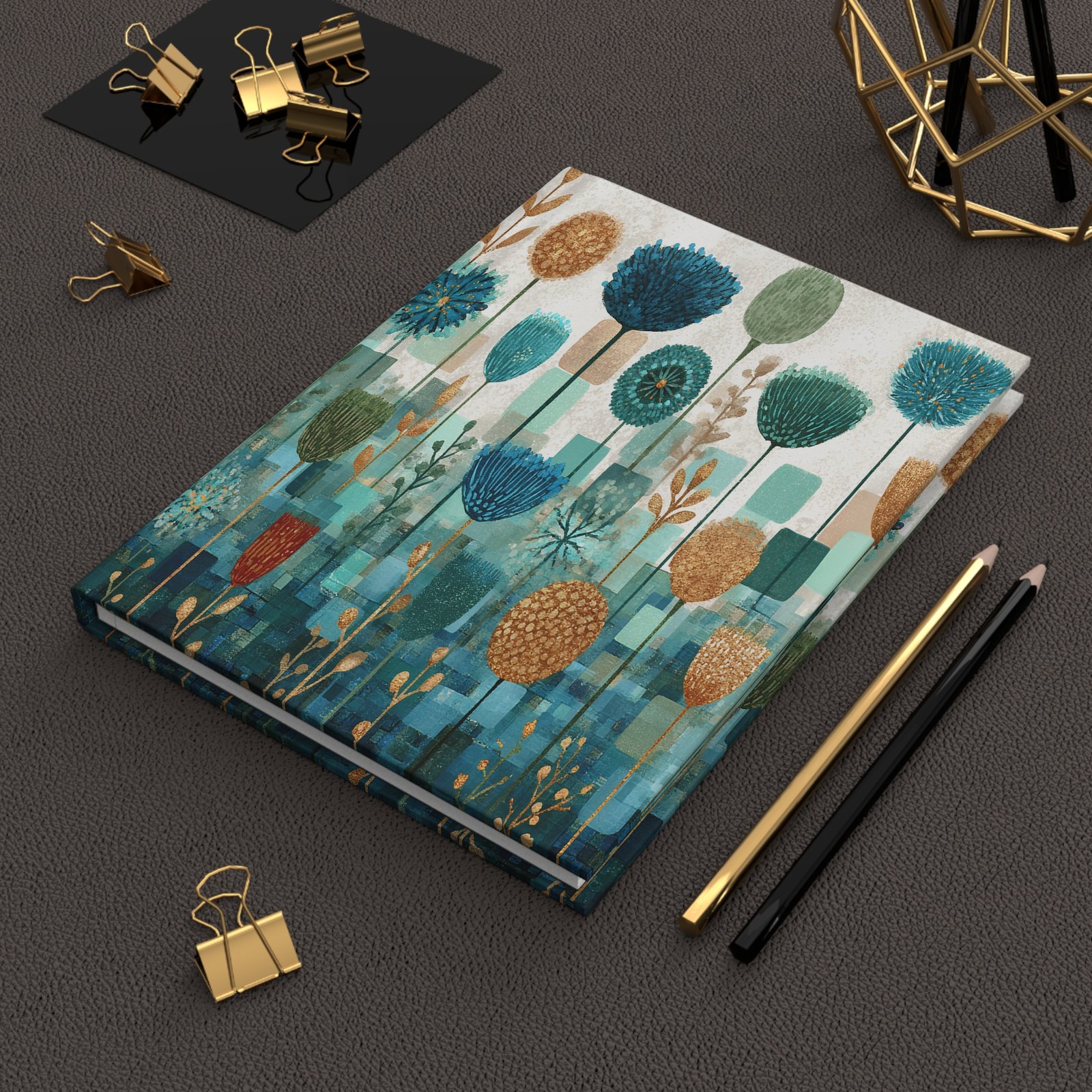 Vibrant Floral Hardcover Journal, Artistic Writing Notebook, Gift for Garden Lovers, Nature-Inspired Planner, Floral Stationery