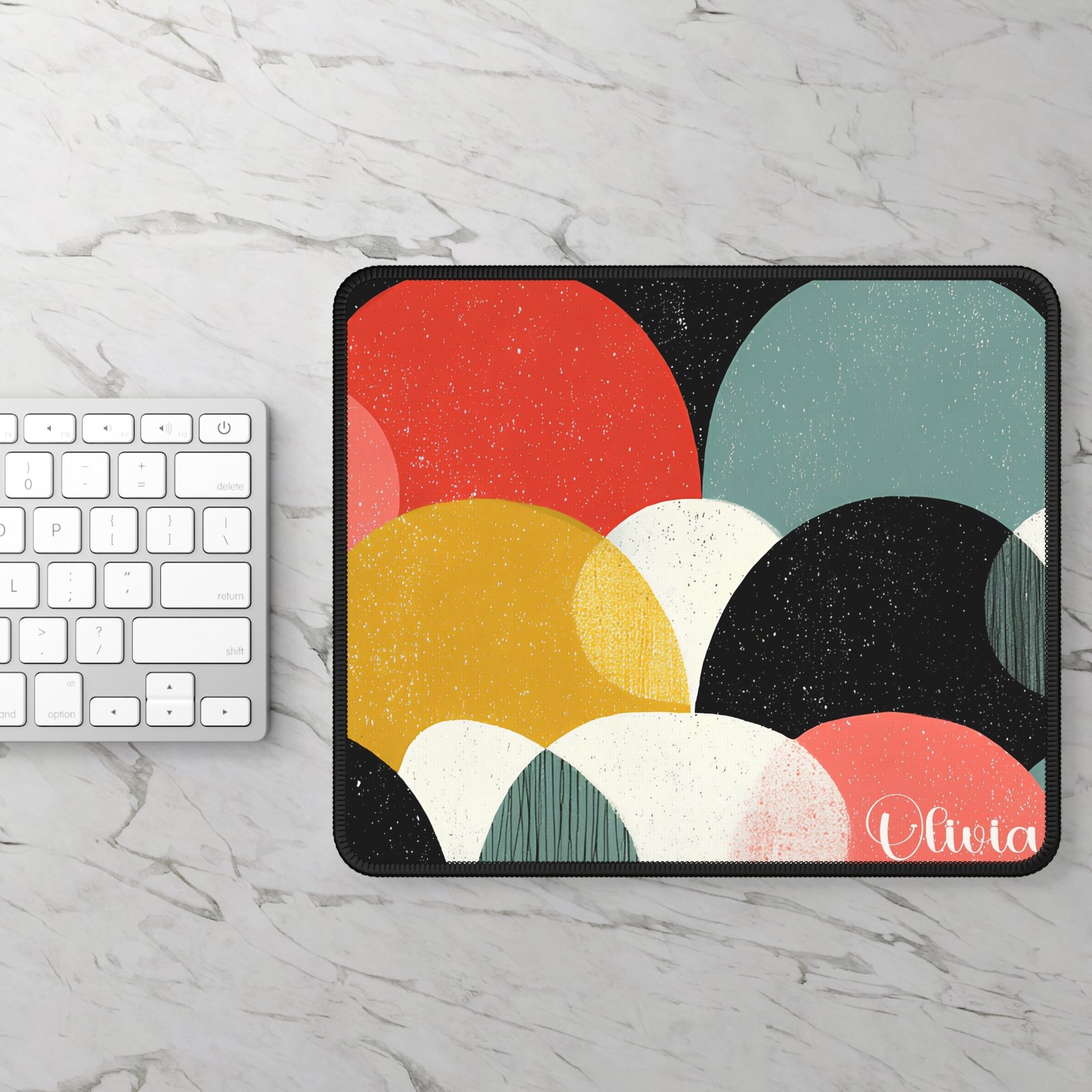 Artistic Gaming Mouse Pad with Colorful Geometric Design, Perfect for Gamers, Home Office Décor, Unique Gift Idea, Desk Accessories - Image 2