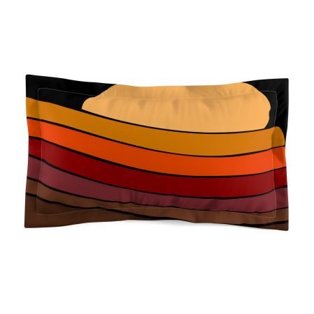 Retro Sunset Microfiber Pillow Sham, Bohemian Home Decor, Bedroom Pillow Cover, Cozy Sleep Accessories, Unique Gift for Her