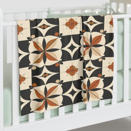 Stylish Baby Swaddle Blanket, Nursery Decor, Gift for New Parents, Modern Floral Pattern, Lightweight and Cozy Swaddle