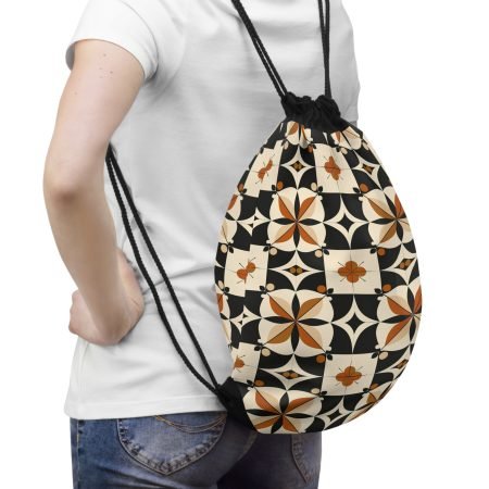 Stylish Floral Drawstring Bag, Casual Gym Sack, Reusable Travel Pouch, Unique Gift for Her, Minimalist Tote
